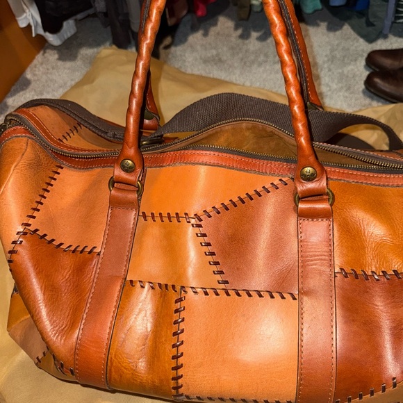 Patricia Nash Patchwork Leather Duffel Bag - Brown - Picture 5 of 7